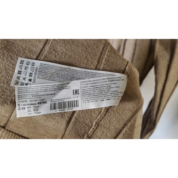 MNG Mango Perkins Neck Ribbed Knit Dress Brown Women’s 10 XL Midi Fall - Picture 8 of 10